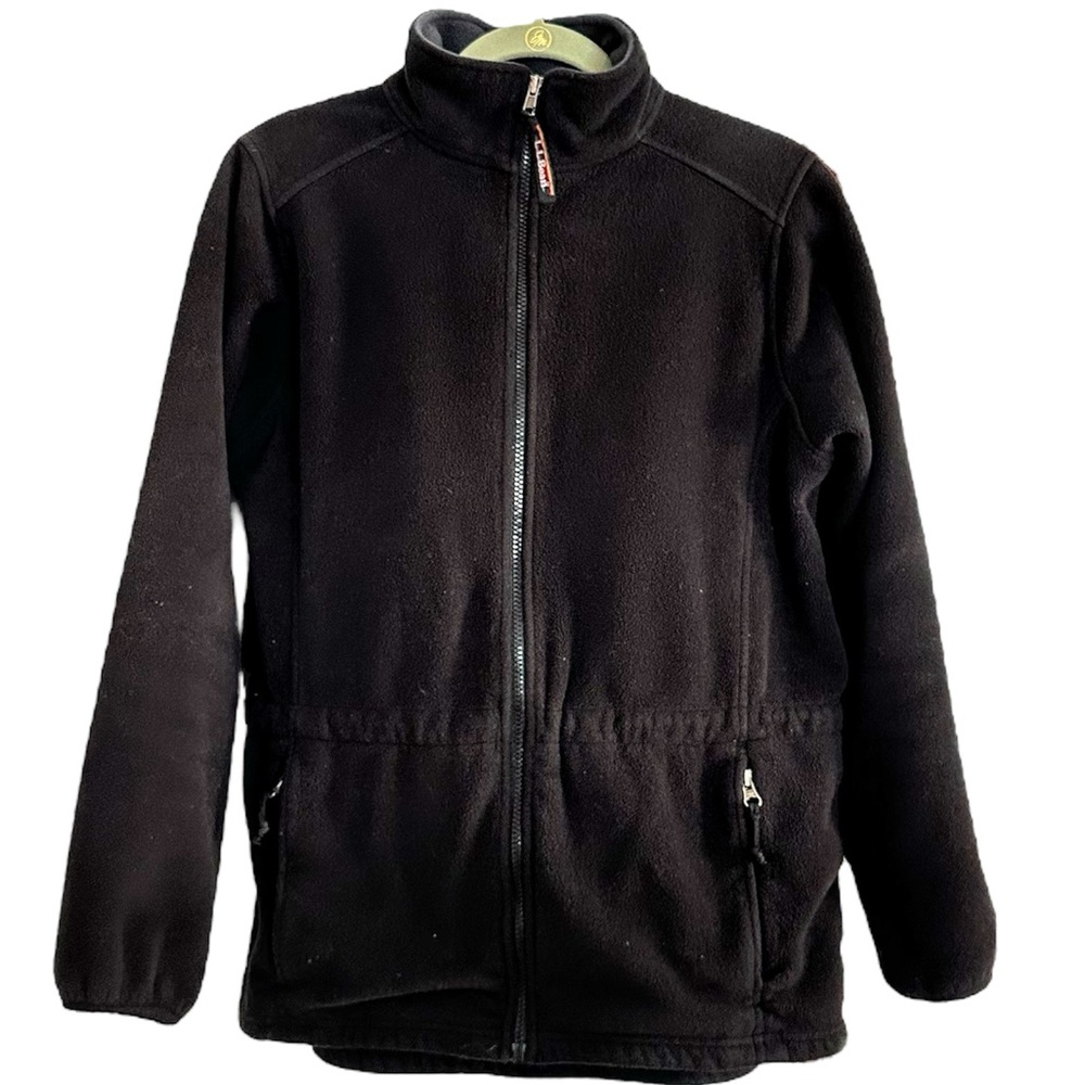 L. L. Bean Jacket Fleece 2 Zip Pockets Inner Waist Drawstring Elastic Cuffs